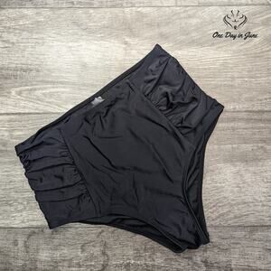 CharmLeaks High Waist Ruched Hip Bikini Bottom Size S